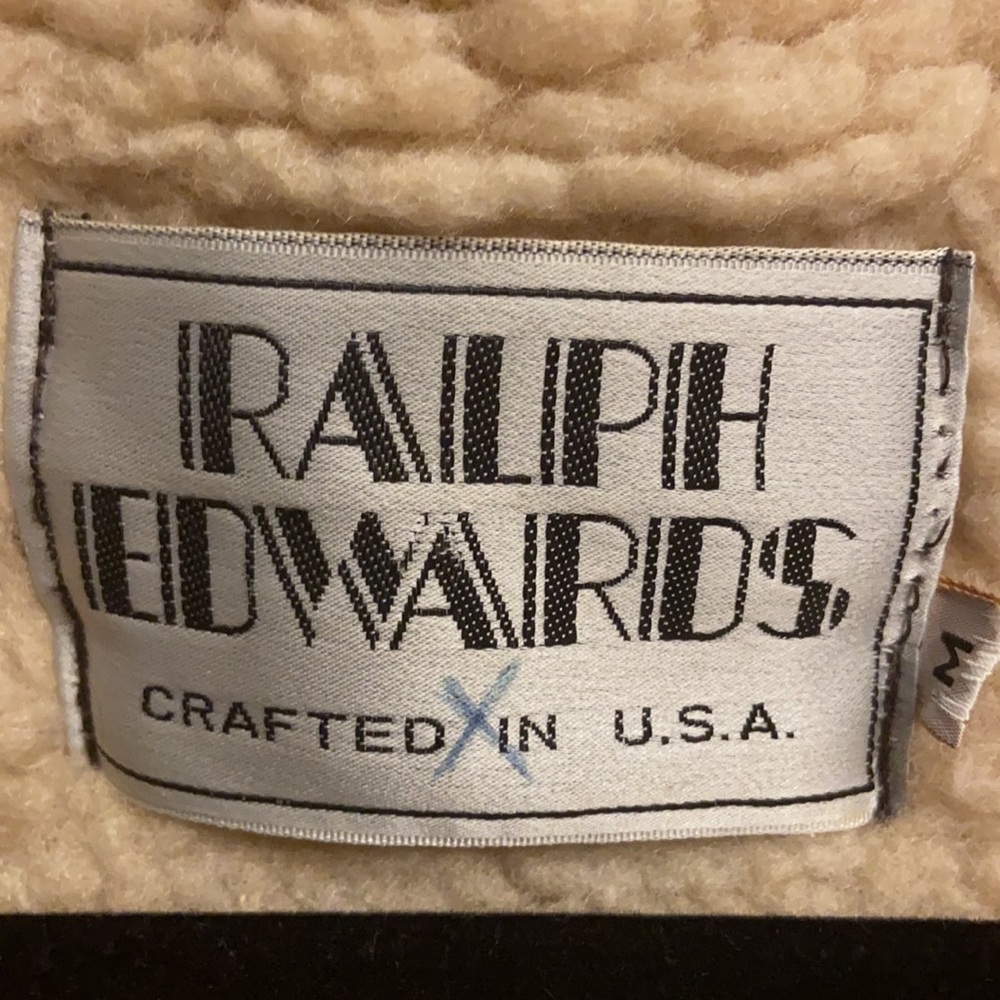 Vintage RARE 50s-60s Ralph Edwards brown leather button vest with Sherpa lining - Picture 3 of 9